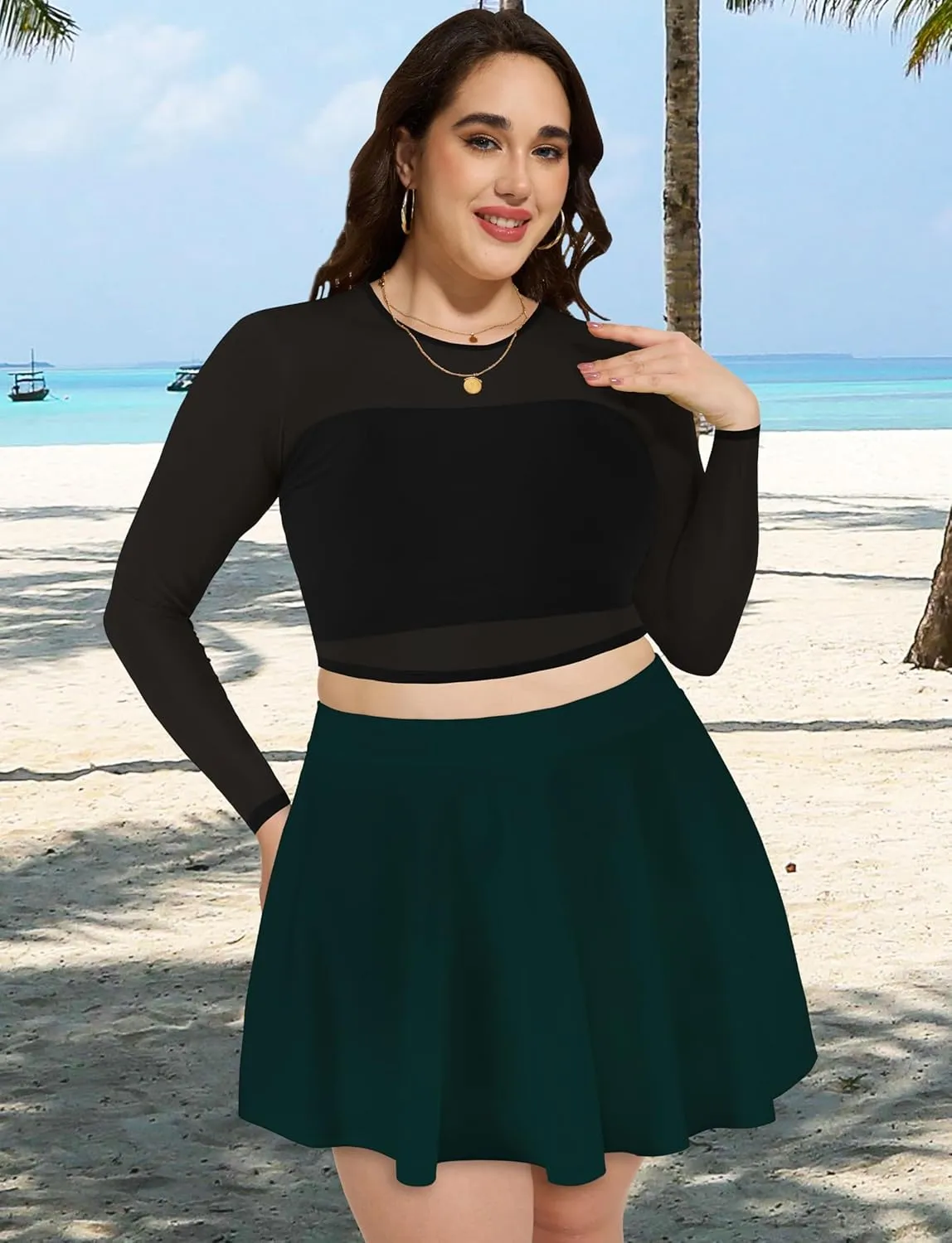 JOELLYUS Plus Size Skirts for Women Summer Pleated Mini Skirt Casual Flowy High Waisted Womens Short Skirts