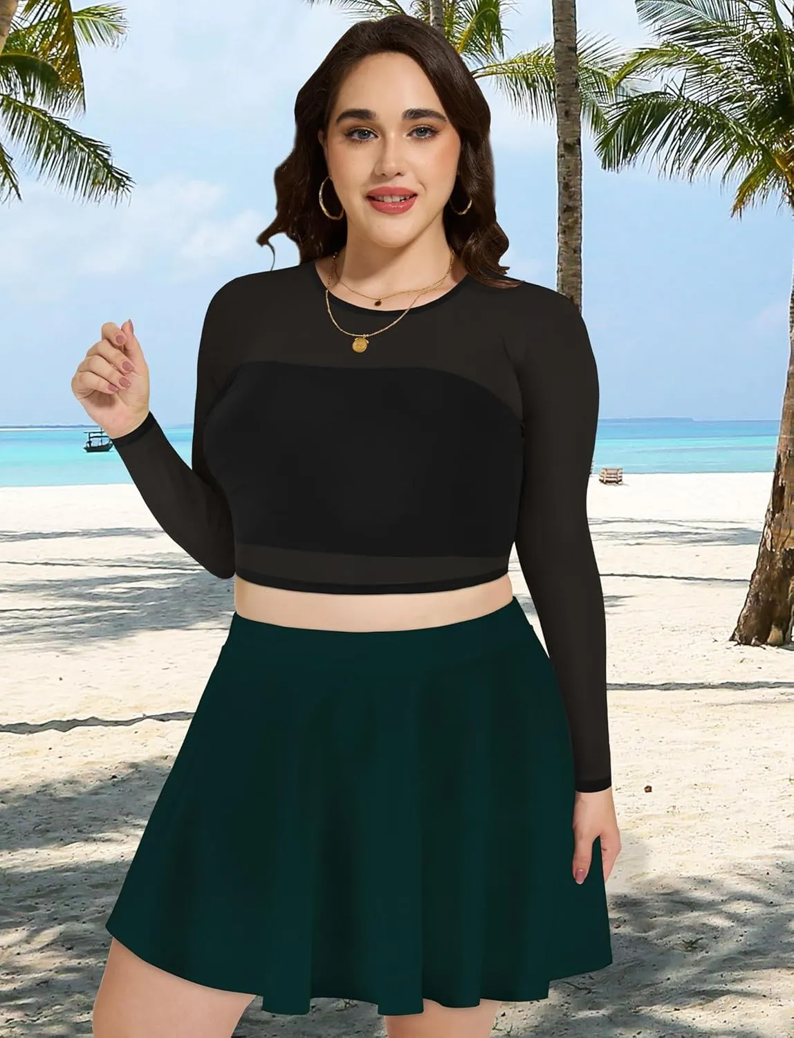 JOELLYUS Plus Size Skirts for Women Summer Pleated Mini Skirt Casual Flowy High Waisted Womens Short Skirts
