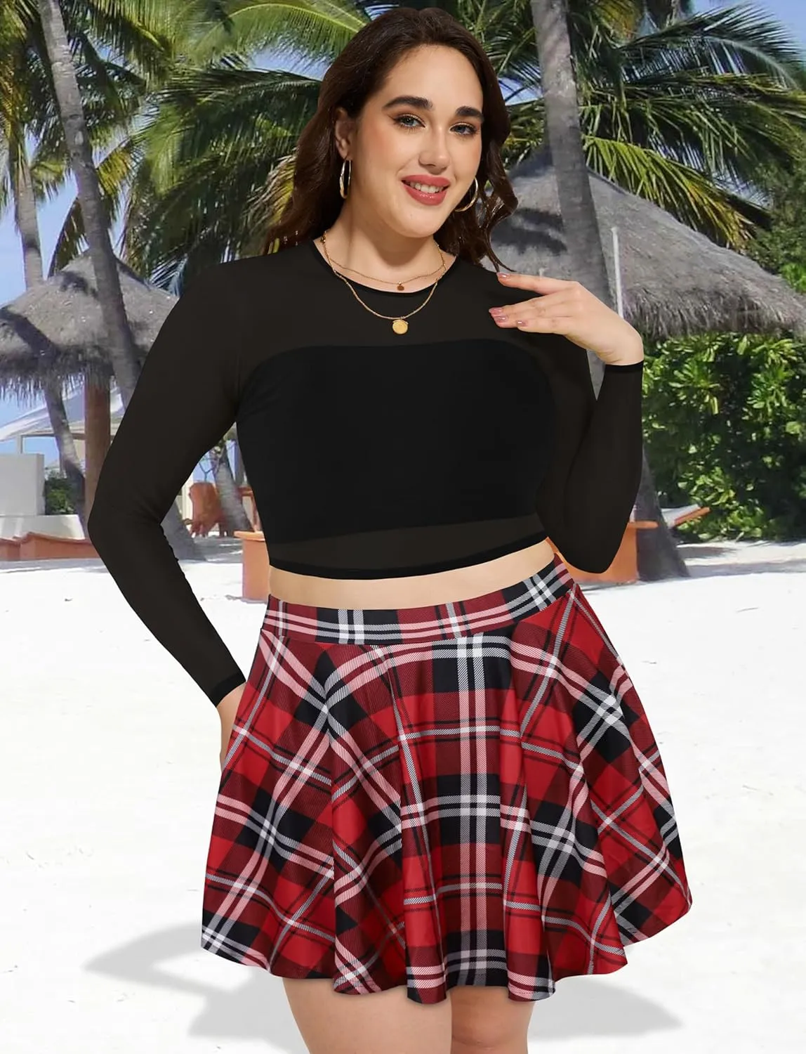 JOELLYUS Plus Size Skirts for Women Summer Pleated Mini Skirt Casual Flowy High Waisted Womens Short Skirts