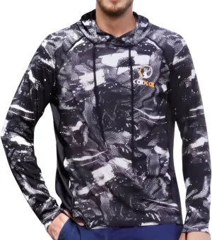 Kalkal UPF 50  Sun Protection Hooded Fishing Shirts for Men Long Sleeve Hoodies with Face Mask Rash Guards Quick Dry