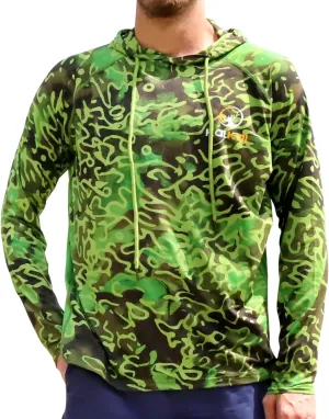 Kalkal UPF 50  Sun Protection Hooded Fishing Shirts for Men Long Sleeve Hoodies with Face Mask Rash Guards Quick Dry
