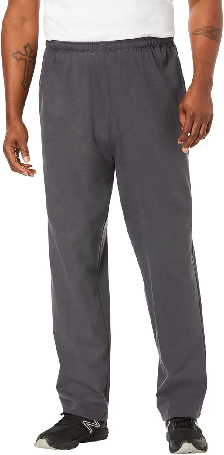 KingSize Men's Big & Tall Lightweight Jersey Open Bottom Sweatpants