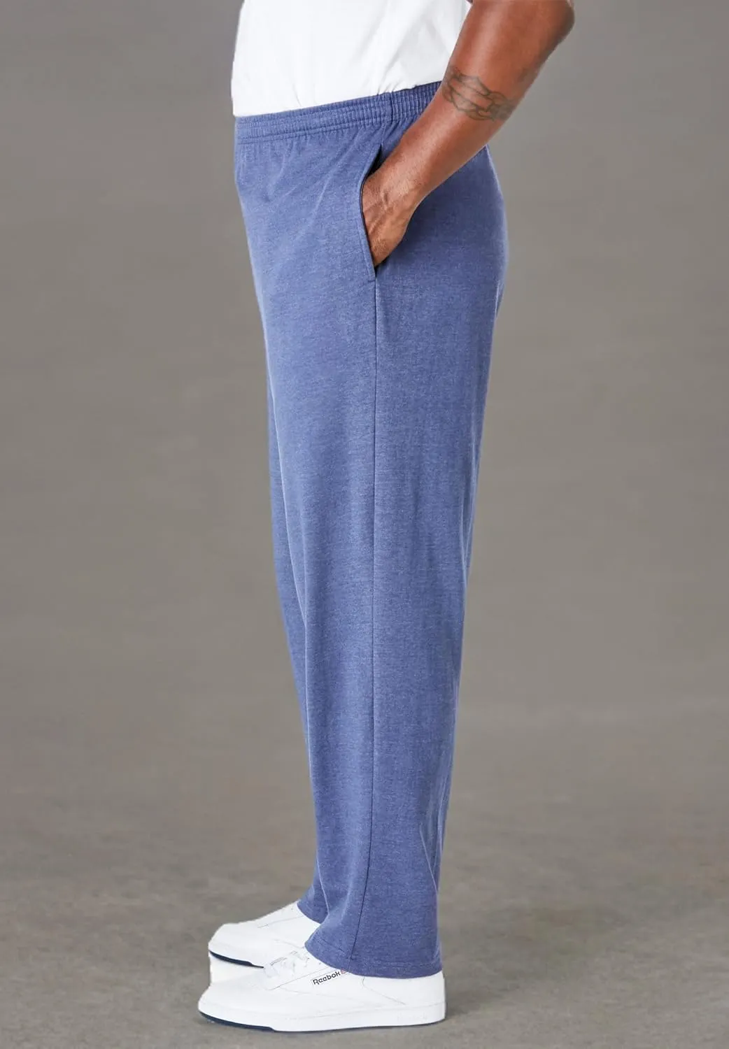 KingSize Men's Big & Tall Lightweight Jersey Open Bottom Sweatpants