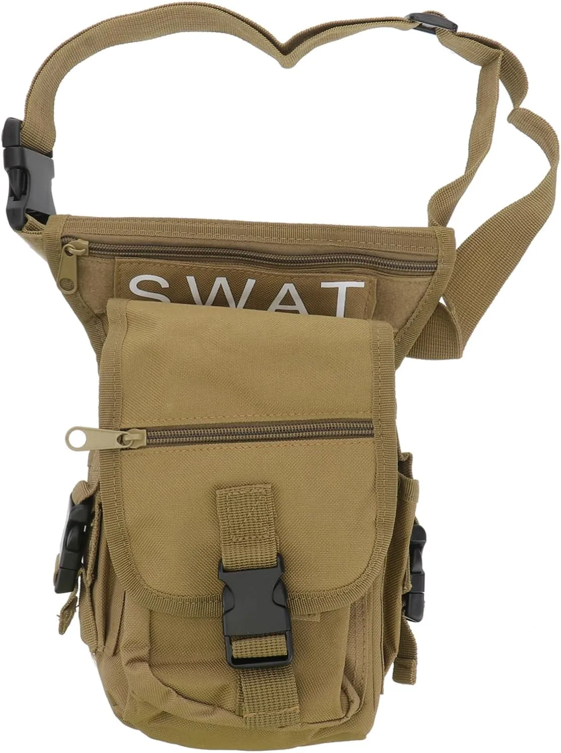 Kisangel Practical Hiking Leg Pouch Waterproof Oxford Fabric Compact Waist Bag for Outdoor Activities