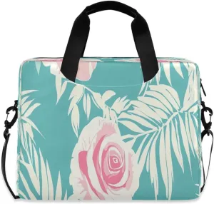 Laptop Bag, Briefcase, 15.7 inch, Hand-carry or Shoulder-strap, Waterproof and Durable, Doodle Colorful Flower Pattern
