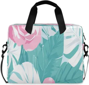 Laptop Bag, Briefcase, 15.7 inch, Hand-carry or Shoulder-strap, Waterproof and Durable, Doodle Colorful Flower Pattern