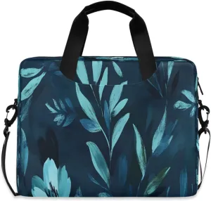 Laptop Bag, Briefcase, 15.7 inch, Hand-carry or Shoulder-strap, Waterproof and Durable, Graffiti Blue Abstract Flower Pattern