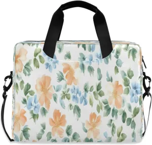 Laptop Bag, Briefcase, 15.7 inch, Hand-carry or Shoulder-strap, Waterproof and Durable, Watercolor Colorful Flower Pattern