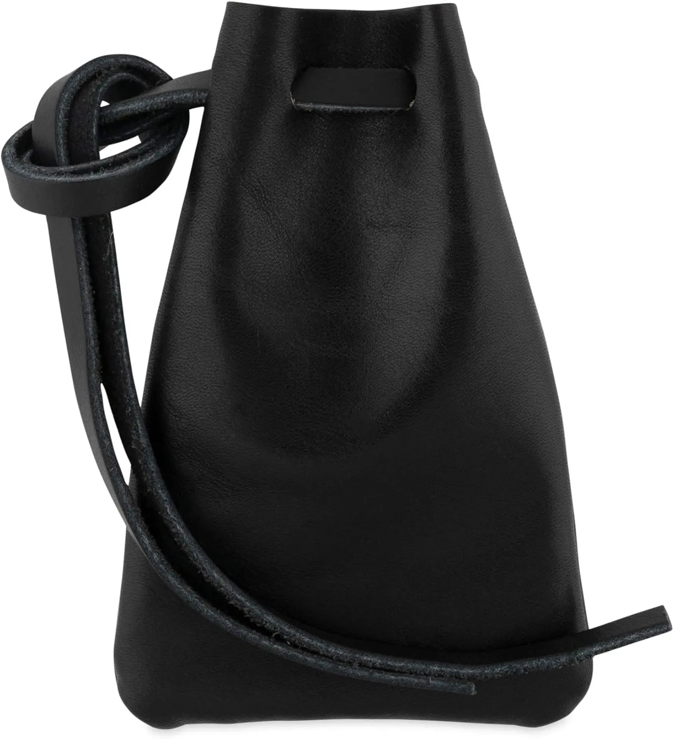 Leather Drawstring Pouch, Coin Bag, Medicine Tobacco Pouch Medieval Reenactment Made in U.S.A. by Nabob Leather Size 4.75" x 3"