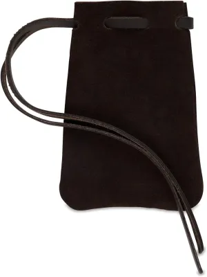Leather Drawstring Pouch, Coin Bag, Medicine Tobacco Pouch Medieval Reenactment Made in U.S.A. by Nabob Leather Size 4.75" x 3"