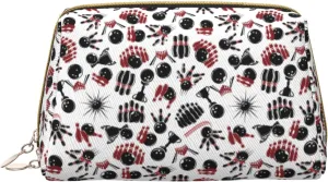 Leather Makeup Bag, bowling Cosmetic Bags Travel Toiletry Bag for Women, Make up Bag, Large Capacity Makeup Bag Organizer, Cute Makeup Pouch Makeup Case