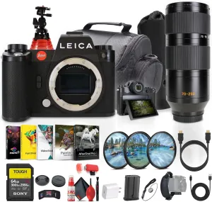 Leica SL3 Mirrorless Digital Camera (10607)   Leica70-200mm Lens   64GB Memory Card   Photography Software   Lens Filter Kit   Camera Bag   Flexible Tripod   Cleaning Kit   USB-C Cable   More