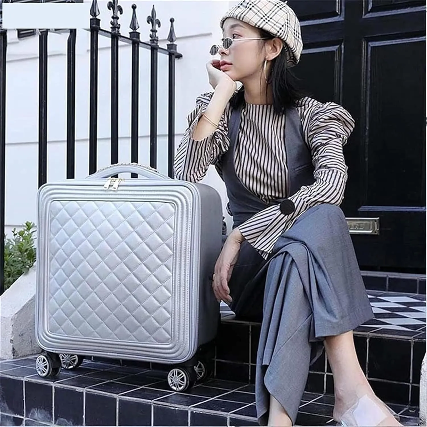 Lightweight Suitcases Travel Luggage,Soft Side Upright Rugged Luggage with 4 Spinner Wheels Women Suitcases Suitcase Trolley