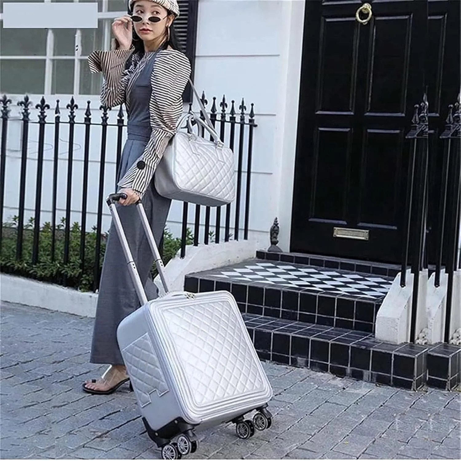 Lightweight Suitcases Travel Luggage,Soft Side Upright Rugged Luggage with 4 Spinner Wheels Women Suitcases Suitcase Trolley