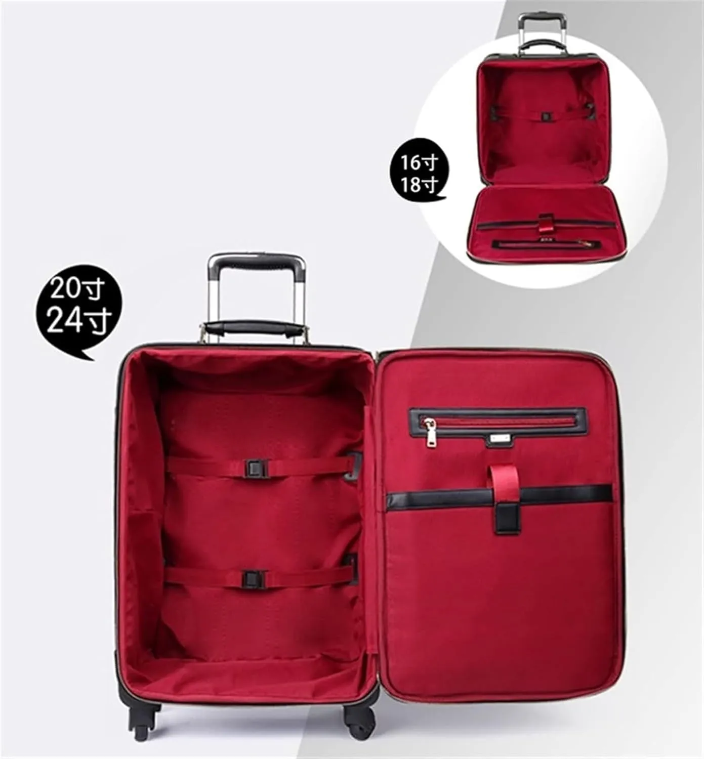 Lightweight Suitcases Travel Luggage,Soft Side Upright Rugged Luggage with 4 Spinner Wheels Women Suitcases Suitcase Trolley
