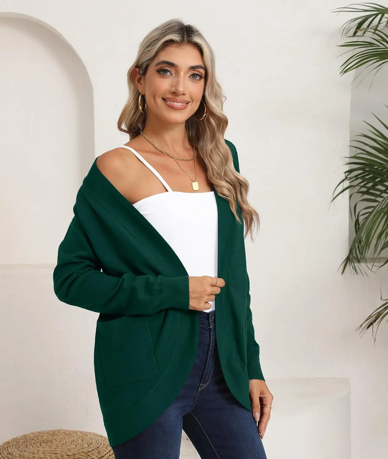 LILBETTER Womens Lightweight Cardigan with Pockets Long Sleeve Open Front Cardigan for Women