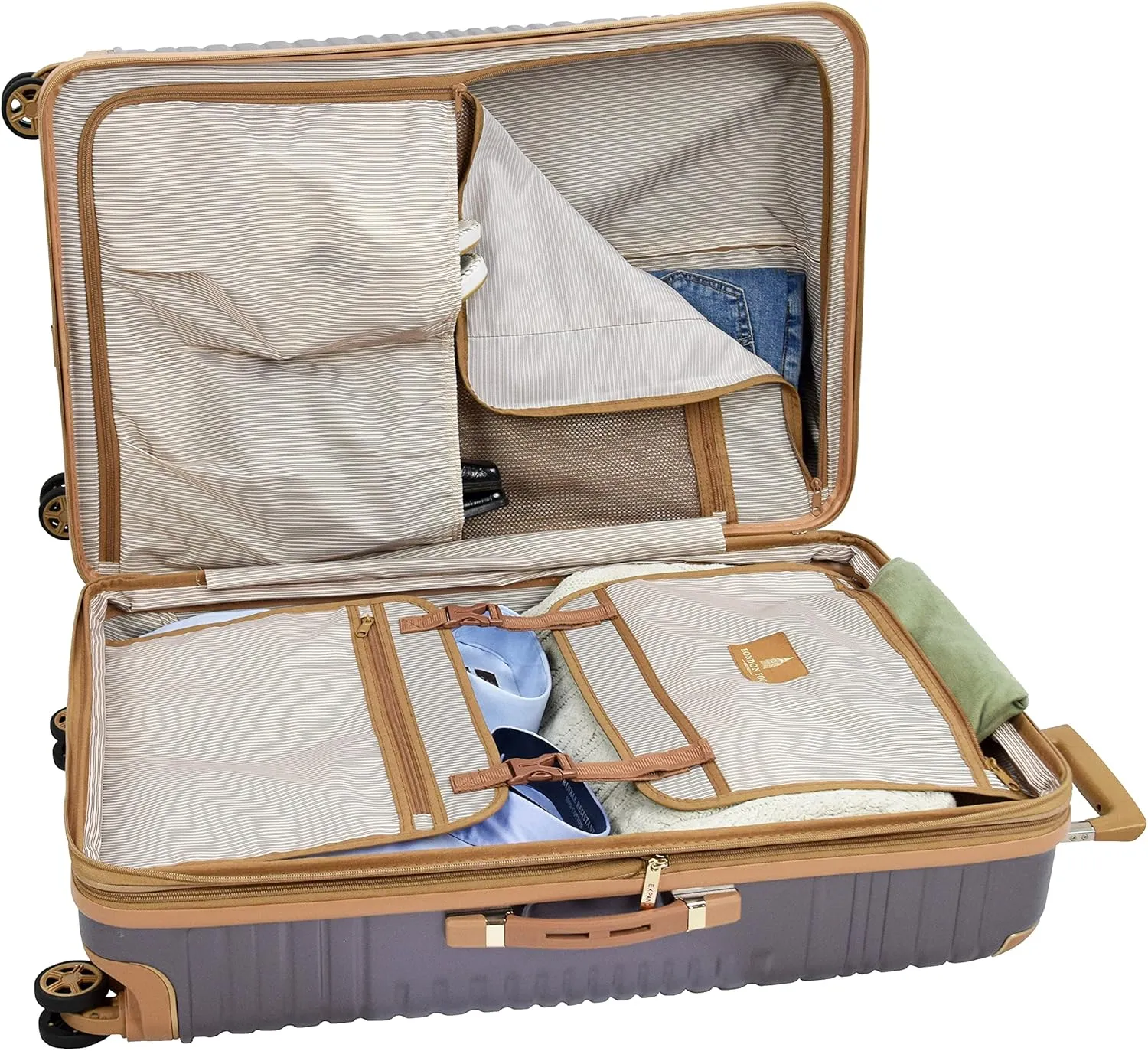 London Fog Chelsea Expandable Spinner, Lilac, Carry-On 20-Inch