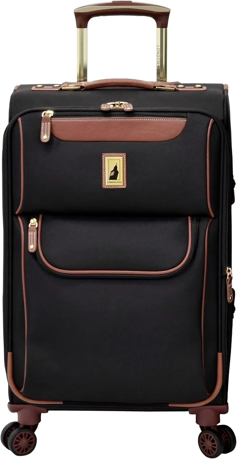 London Fog Westminster 20" Expandable Spinner Carry On, Black