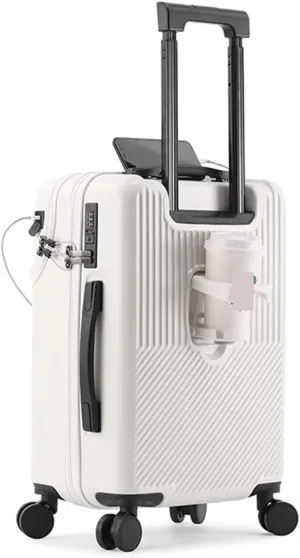 Luggage 2024 New Durable Large Capacity Luggage Sets Suitcase Front Open USB Charging Men Carry-On Travel Suitcase(6,24)