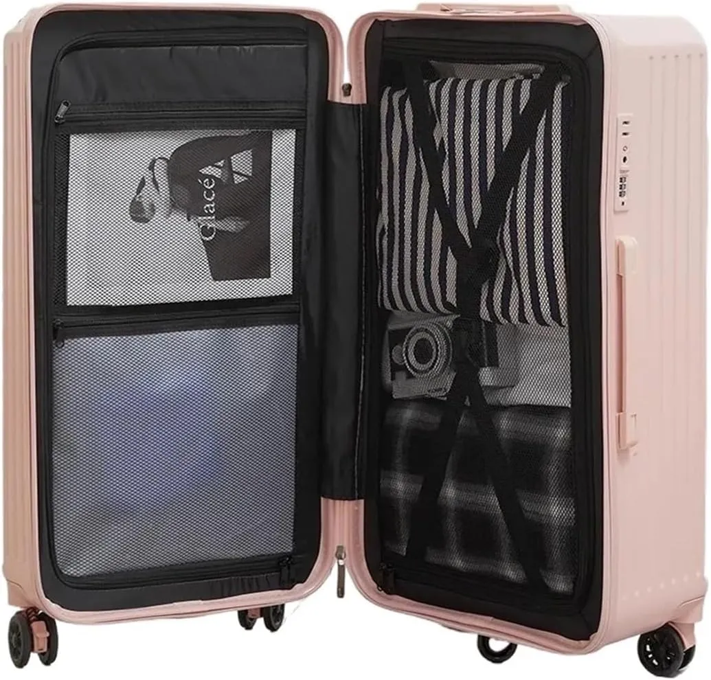 Luggage 20/28/36/50 Inch Large Size Suitcase Rectangular Carry-on Luggage PC Suitcases Travel Trolley Case with Five Spinner Wheels Suitcase(Blue,36 inch)