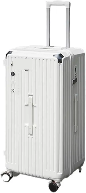 Luggage 20/28/36/50 Inch Large Size Suitcase Rectangular Carry-on Luggage PC Suitcases Travel Trolley Case with Five Spinner Wheels Suitcase(White,36 inch)
