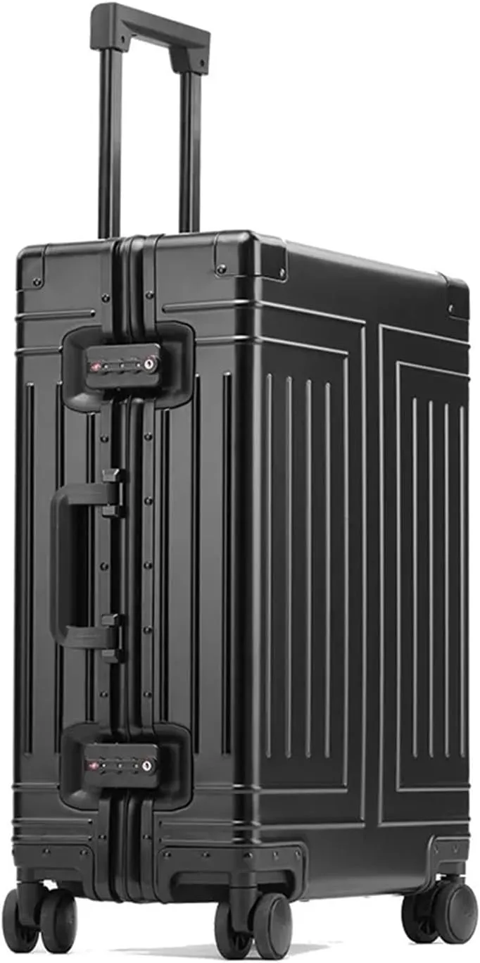 Luggage All-Aluminum Magnesium Alloy Luggage Trolley Case Frame Metal luxury Travel Suitcases Password Universal Wheel Boarding Bag Suitcase(4,20 inch)