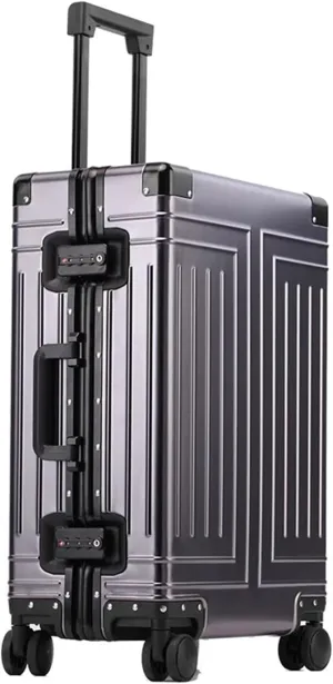 Luggage All-Aluminum Magnesium Alloy Luggage Trolley Case Frame Metal luxury Travel Suitcases Password Universal Wheel Boarding Bag Suitcase(4,20 inch)