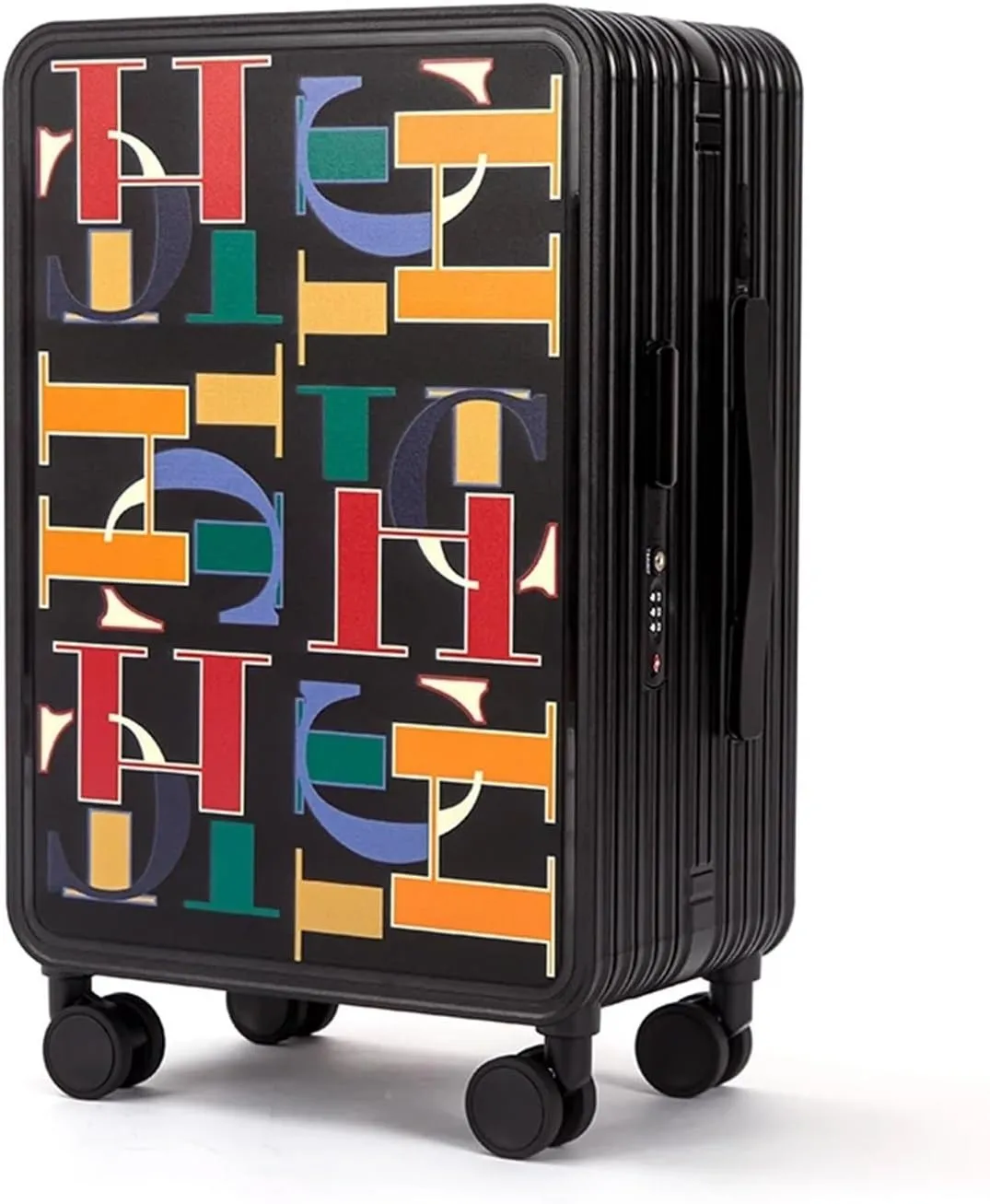 Luggage Classic Fashion Unisex New Roller Luggage Letter Large Capacity Business Travel Luggage Suitcase(Style3)