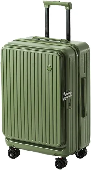 Luggage Side Opening Luggage 2024 New Extendable Multifunctional Trolley Case 20 Inch Suitcase travel case Suitcase((Army Green),22)