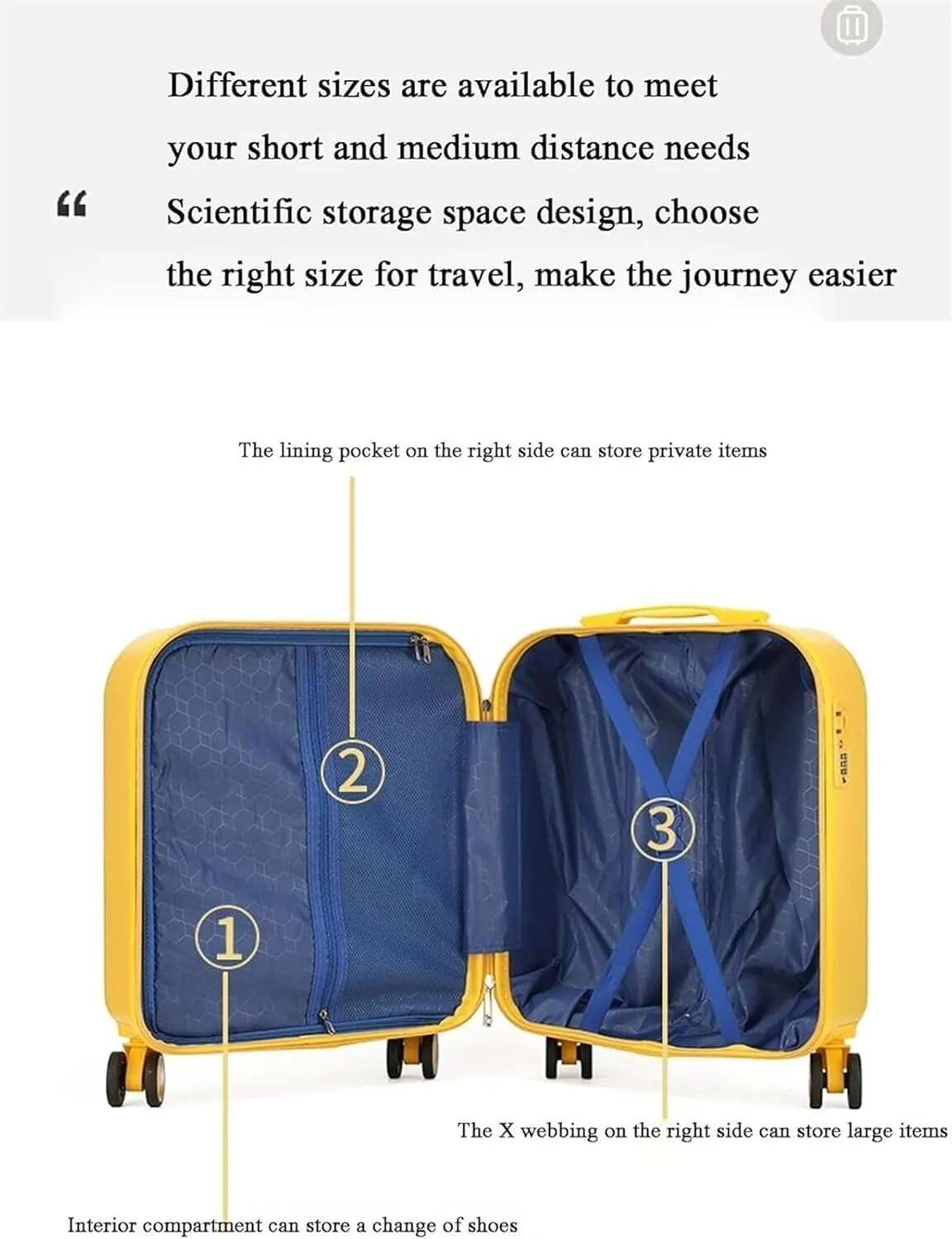 Luggage Suitcase Carry On Luggage Hardside Rugged Travel Suitcase Luggage with Spinner Wheels,Lightweight Carry-On Luggage Checked Luggage