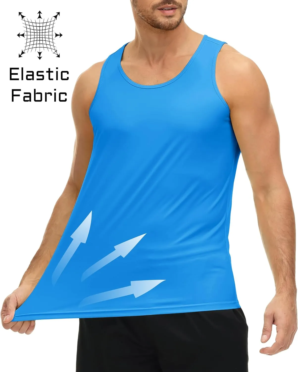 MAGCOMSEN Men's UPF 50  Tank Top Quick Dry Summer Workout Muscle Sleeveless Shirts for Swim Beach Bodybuilding