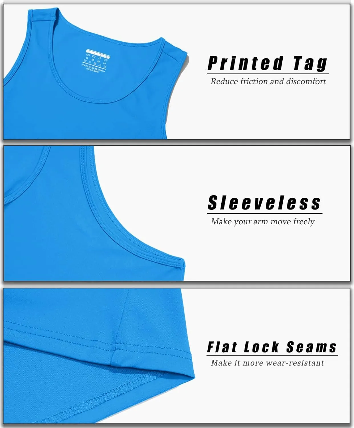MAGCOMSEN Men's UPF 50  Tank Top Quick Dry Summer Workout Muscle Sleeveless Shirts for Swim Beach Bodybuilding