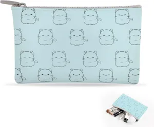 Manmihealth Cute Cat Silicone Makeup Bag, Cosmetic Bags for Women, Makeup Brushes Holder Travel, Portable Purse Pouch for Travel Essentials, Zipper Storage Organizer Bag, 2-Pack