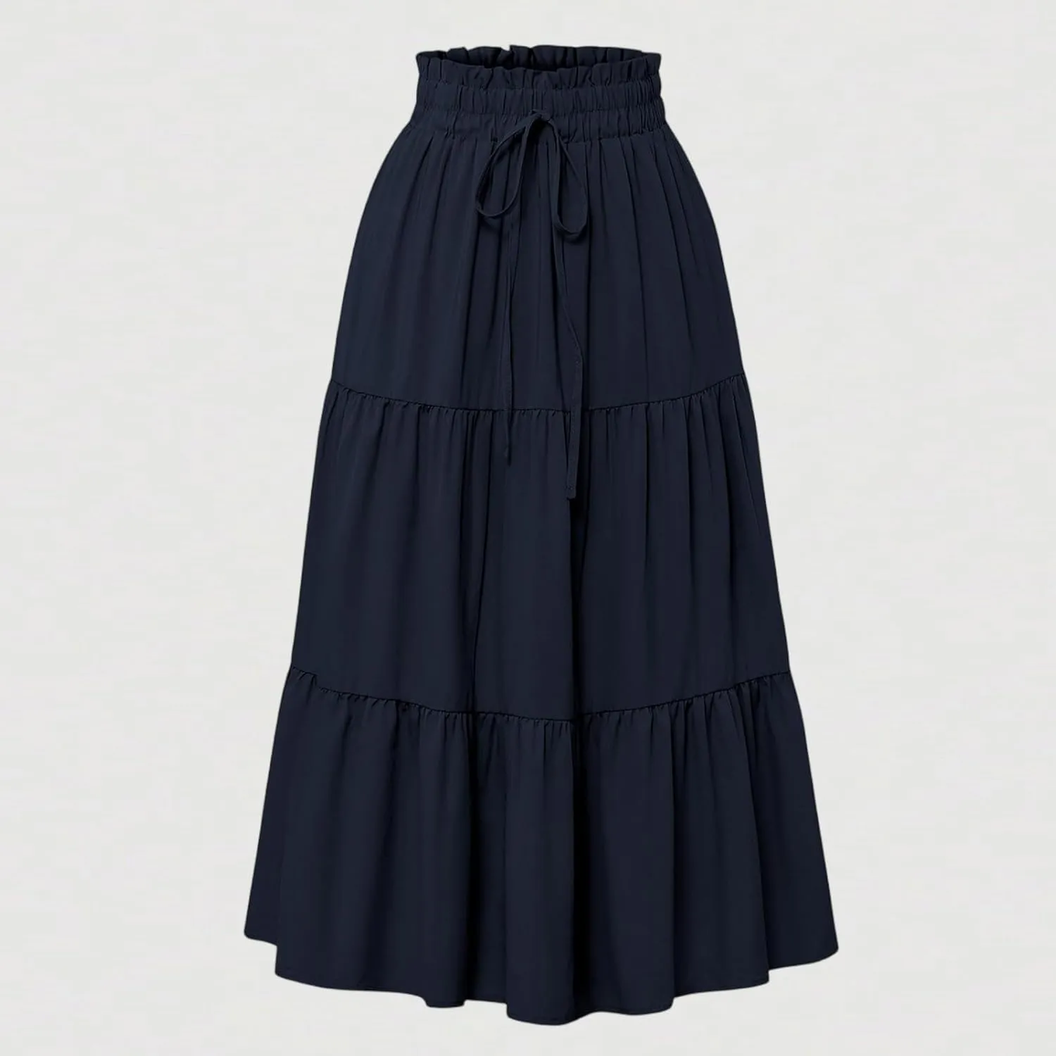 Maxi Skirts for Women 2025 Summer Bohemian High Waisted Long Skirts Flowy Beach Boho Floral Tiered Midi Skirt