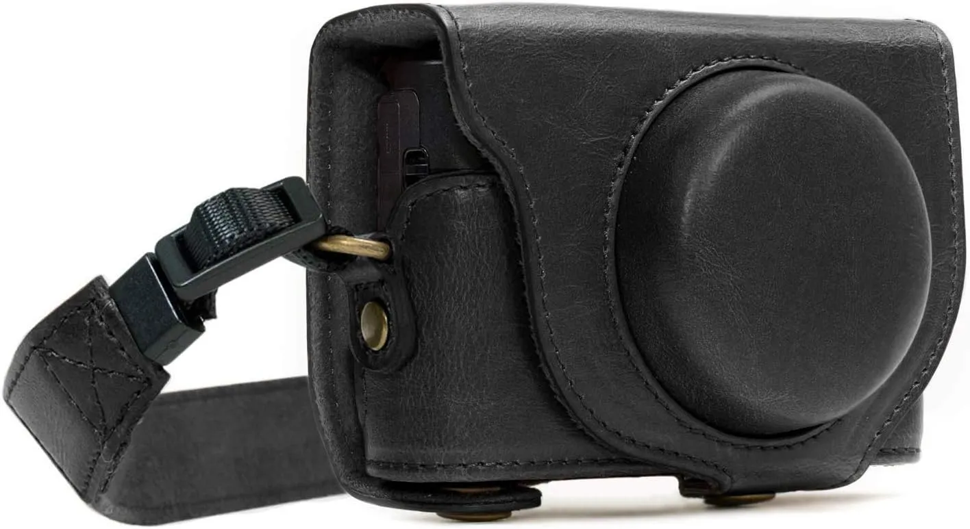 MegaGear Ever Ready Protective Leather Camera Case, Bag for Sony Cyber-Shot DSC-RX100 IV Digital Camera (Black) (Model: MG588)