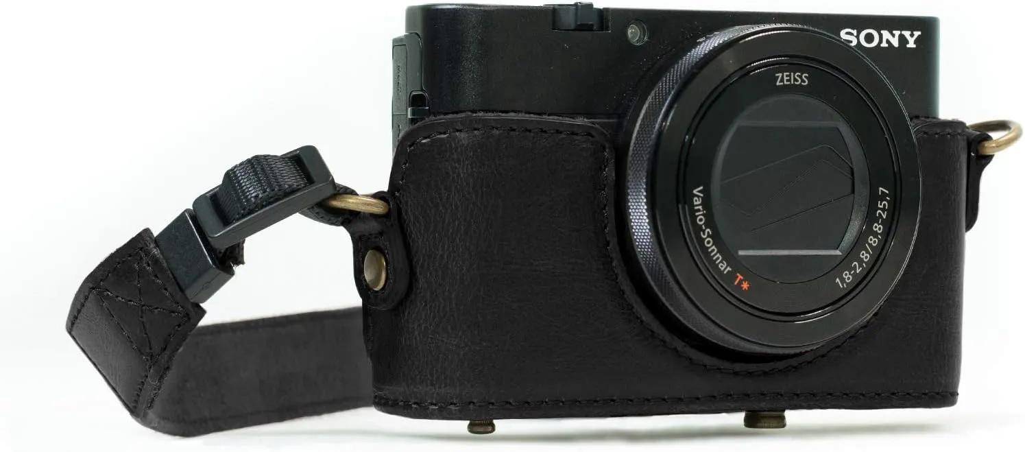 MegaGear Ever Ready Protective Leather Camera Case, Bag for Sony Cyber-Shot DSC-RX100 IV Digital Camera (Black) (Model: MG588)