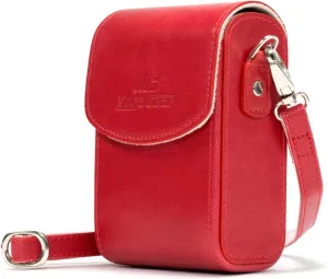 MegaGear Leather Camera Case with Strap Compatible with Canon PowerShot G7 X Mark III, G7 X Mark II, G7 X - MG1216, Red