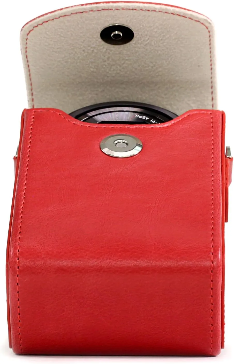 MegaGear Leather Camera Case with Strap Compatible with Canon PowerShot G7 X Mark III, G7 X Mark II, G7 X - MG1216, Red