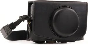 MegaGear MG1173 Canon PowerShot SX740 HS, SX730 HS Ever Ready Leather Camera Case with Strap - Black