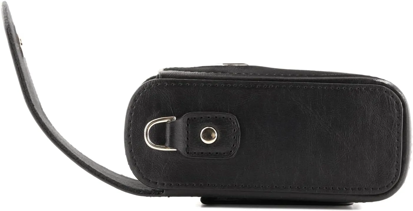 MegaGear MG766 Leather Camera Case with Strap Compatible with Canon PowerShot G7 X Mark III, G7 X Mark II, G7 X - Black