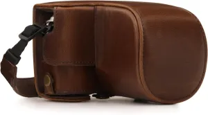 MegaGear Olympus Pen E-PL10, E-PL9 (14-42mm) Ever Ready Leather Protective Case with Shoulder Strap