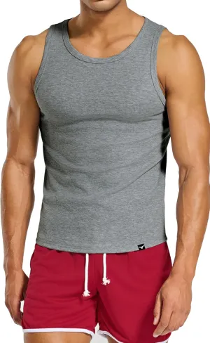 Men's Essential Slim Fit Ribbed Workout Tank Tops Sleeveless Gym Shirts