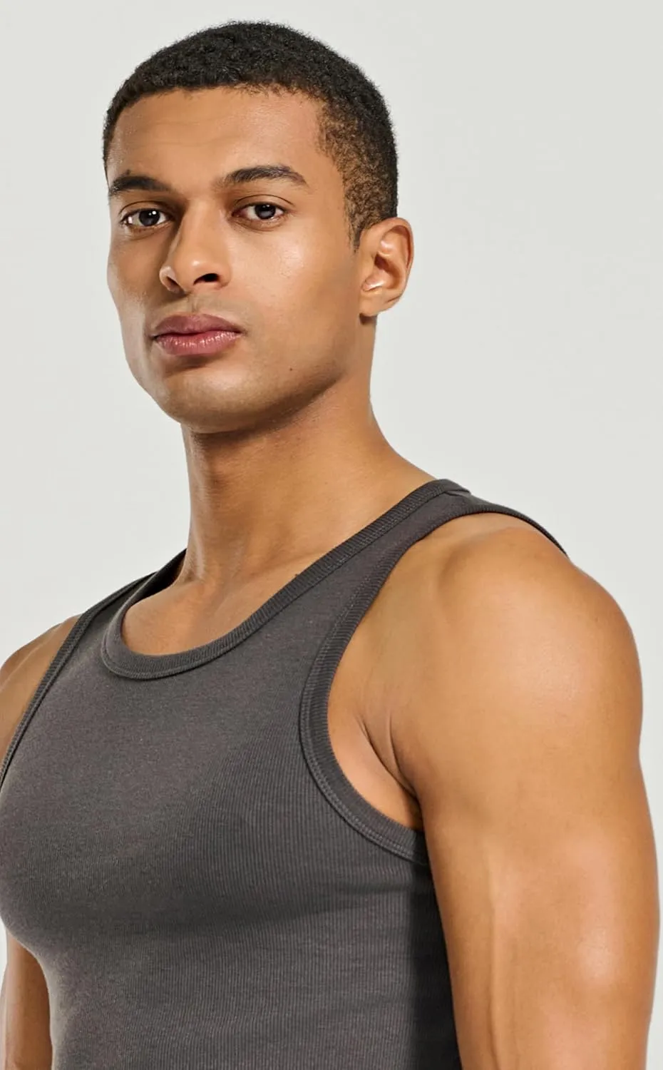 Men's Essential Slim Fit Ribbed Workout Tank Tops Sleeveless Gym Shirts