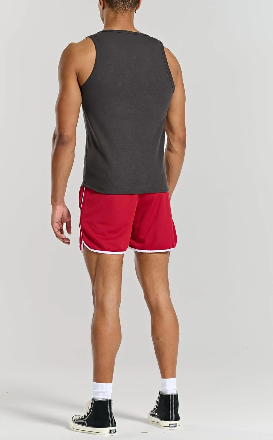 Men's Essential Slim Fit Ribbed Workout Tank Tops Sleeveless Gym Shirts