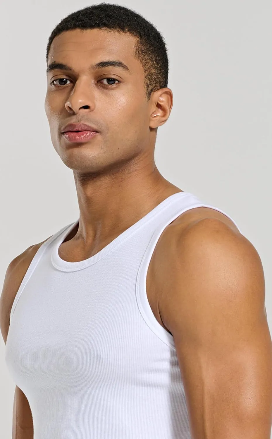 Men's Essential Slim Fit Ribbed Workout Tank Tops Sleeveless Gym Shirts