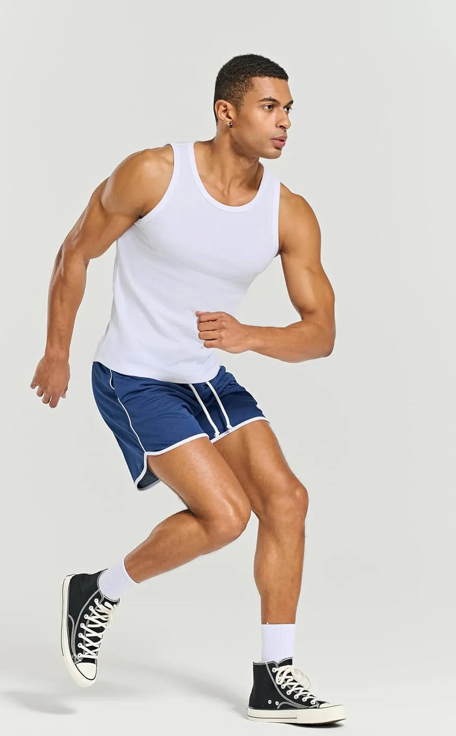 Men's Essential Slim Fit Ribbed Workout Tank Tops Sleeveless Gym Shirts