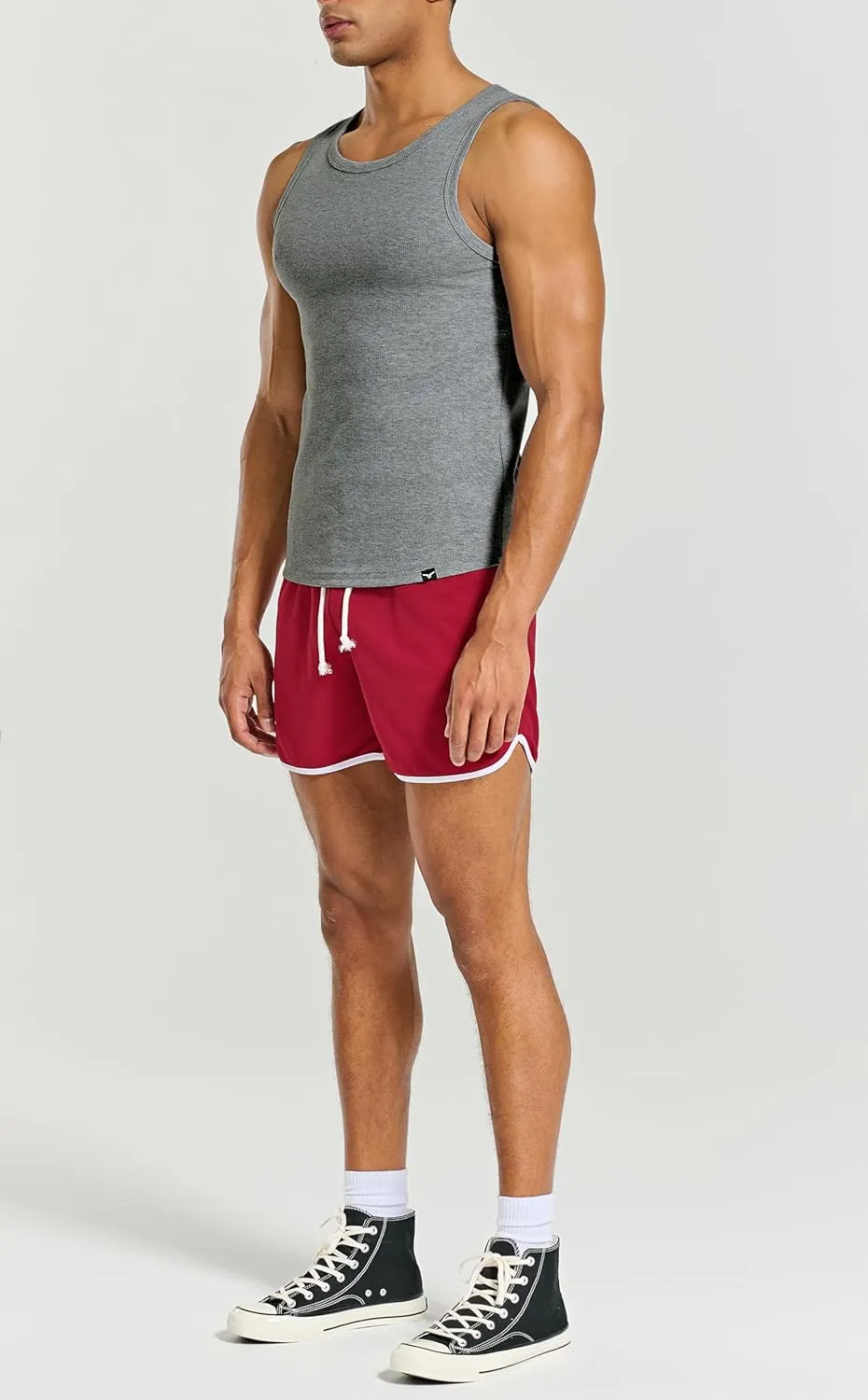 Men's Essential Slim Fit Ribbed Workout Tank Tops Sleeveless Gym Shirts