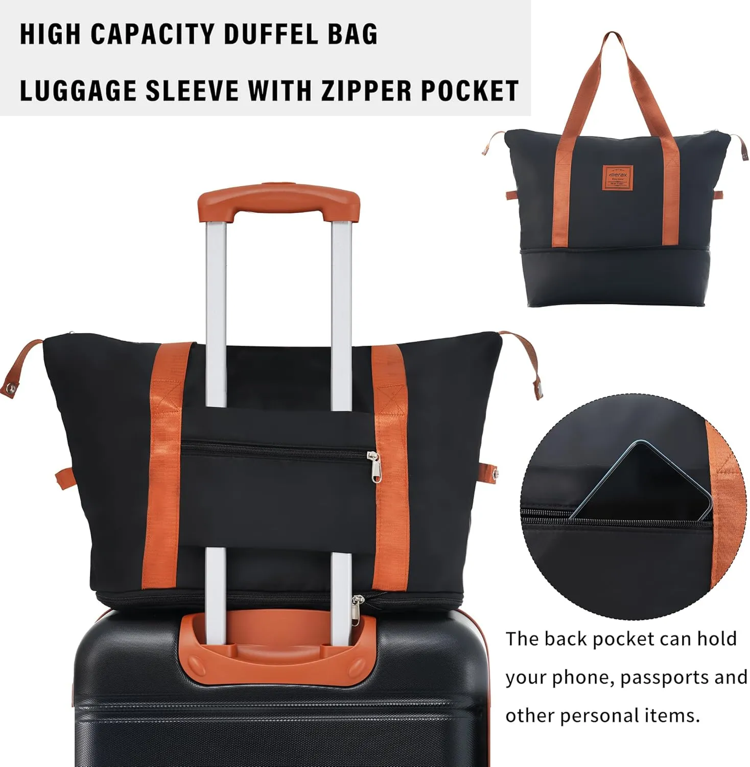 Merax Luggage Sets 2 Piece Suitcase Set 20/24 IN,Carry on Luggage and Travel Bag TSA Lock Expandable,Hard Case Luggage with Spinner Wheels,Black and Brown