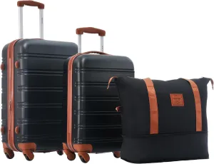 Merax Luggage Sets 2 Piece Suitcase Set 20/24 IN,Carry on Luggage and Travel Bag TSA Lock Expandable,Hard Case Luggage with Spinner Wheels,Black and Brown