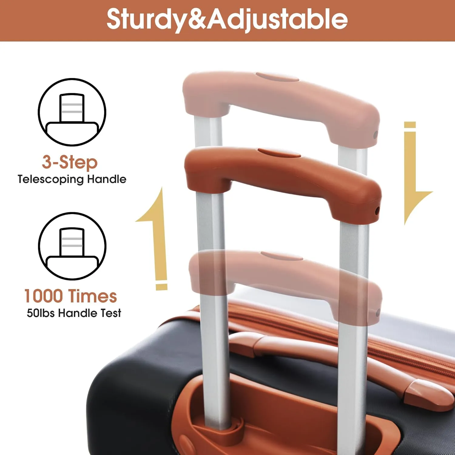 Merax Luggage Sets 2 Piece Suitcase Set 20/24 IN,Carry on Luggage and Travel Bag TSA Lock Expandable,Hard Case Luggage with Spinner Wheels,Black and Brown